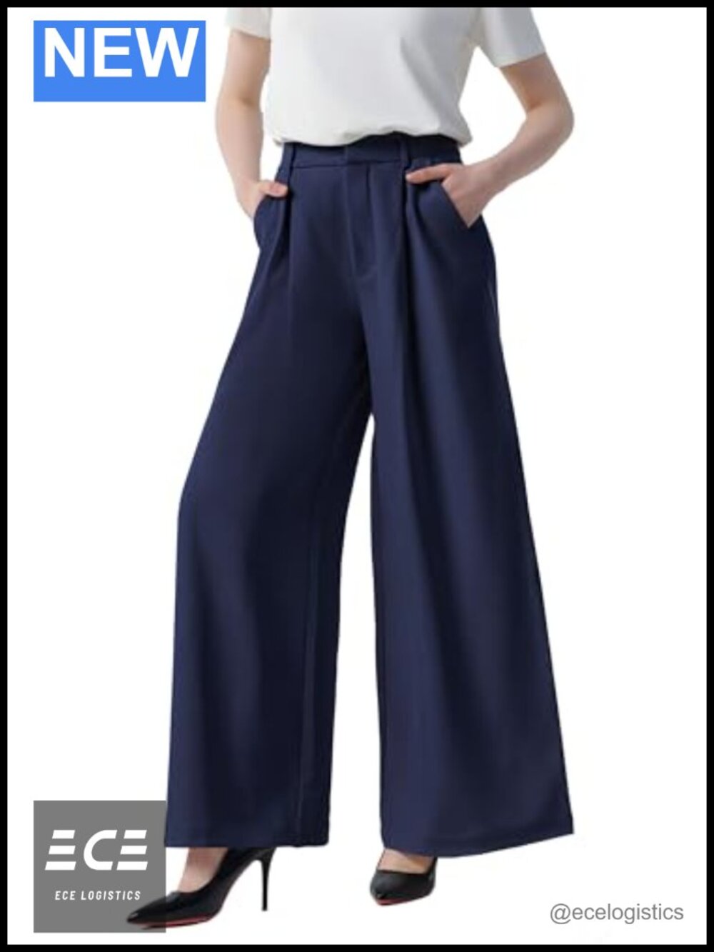 High Waist Wide Leg Palazzo Business Casual Pants